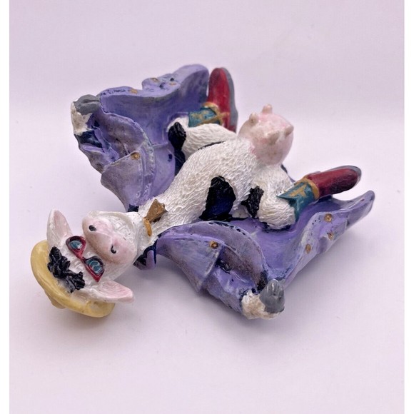 Cowboy Cow Figurine with Cowboy Boots Used - Picture 7 of 9